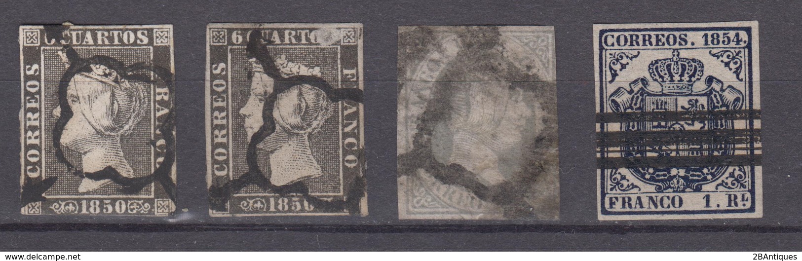 SPAIN 1850-54 - 4 Stamps - Usados
