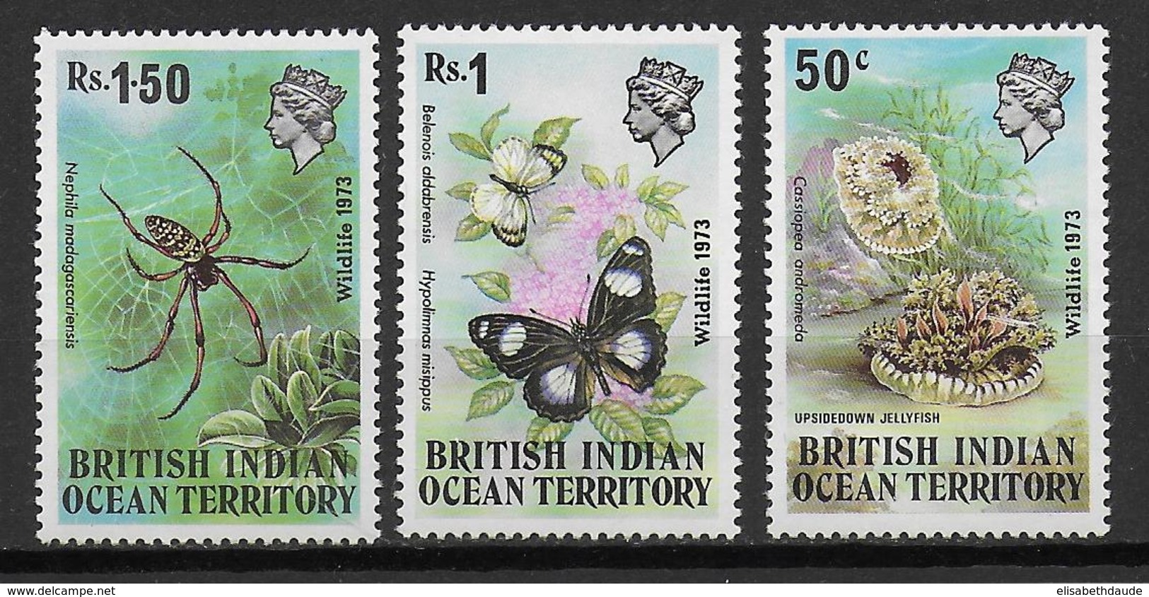 BRITISH INDIAN OCEAN TERRITORY - YVERT N° 54/56 ** MNH - COTE = 20 EUR. - ANIMAUX - Brits Indische Oceaanterritorium