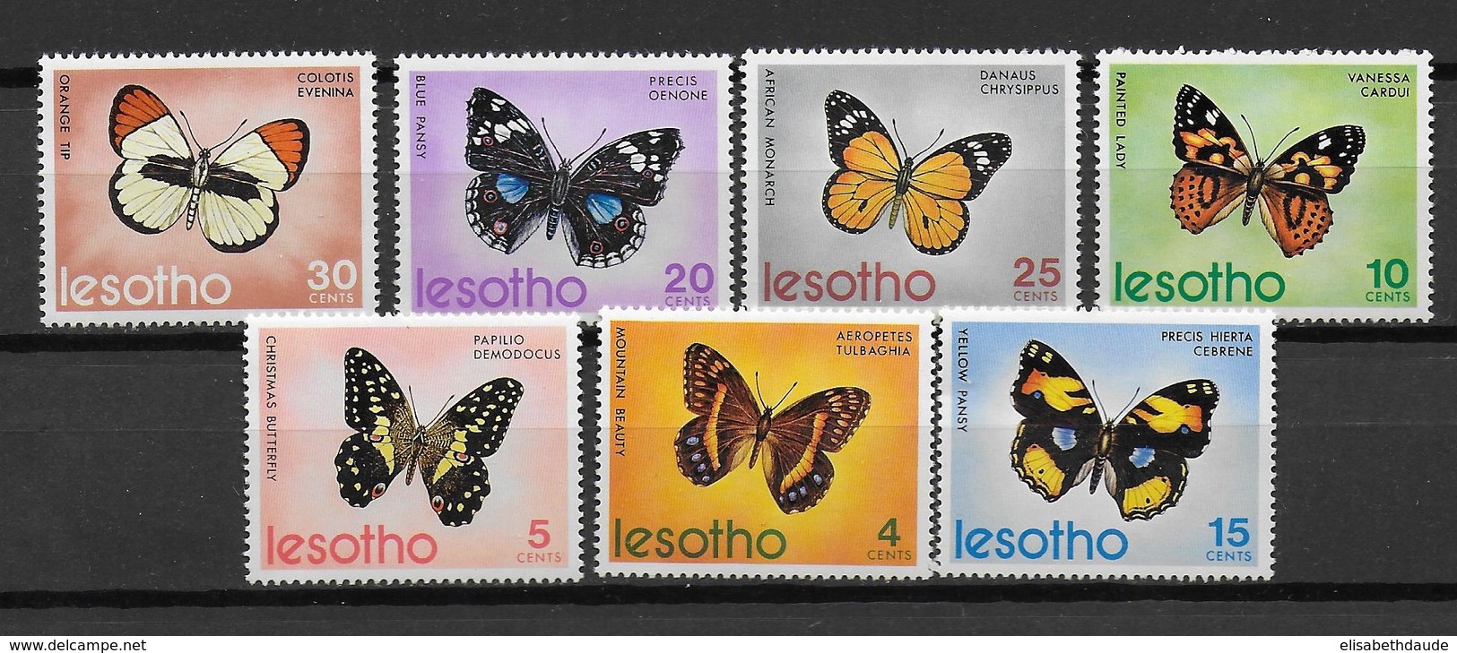 LESOTHO - YVERT N° 242/248 ** MNH - COTE = 22.5 EUR. - PAPILLONS - Lesotho (1966-...)