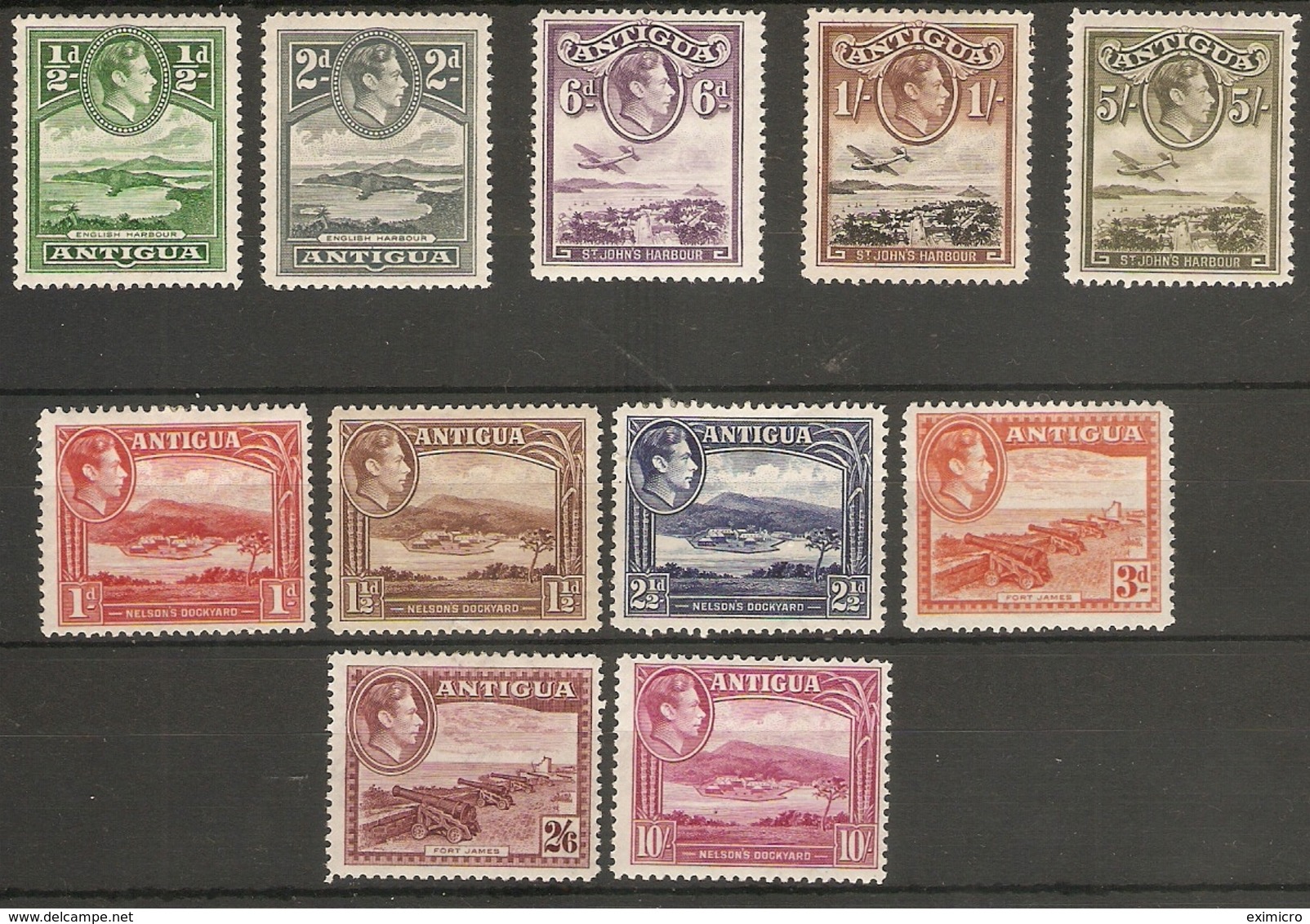 ANTIGUA 1938 - 1951 SET TO 10s SG 98/108 MOUNTED MINT - HIGH CATALOGUE VALUE - - 1858-1960 Crown Colony