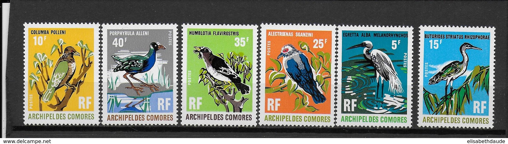 COMORES - YVERT N° 63/68 ** MNH - COTE = 21.5 EUR. - OISEAUX - Unused Stamps