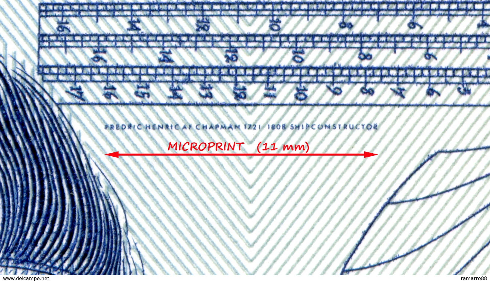 Sweden - AB Tumba Bruk - Fredrik Henrik af Chapman - Intaglio Uniface Specimen Test Note Unc