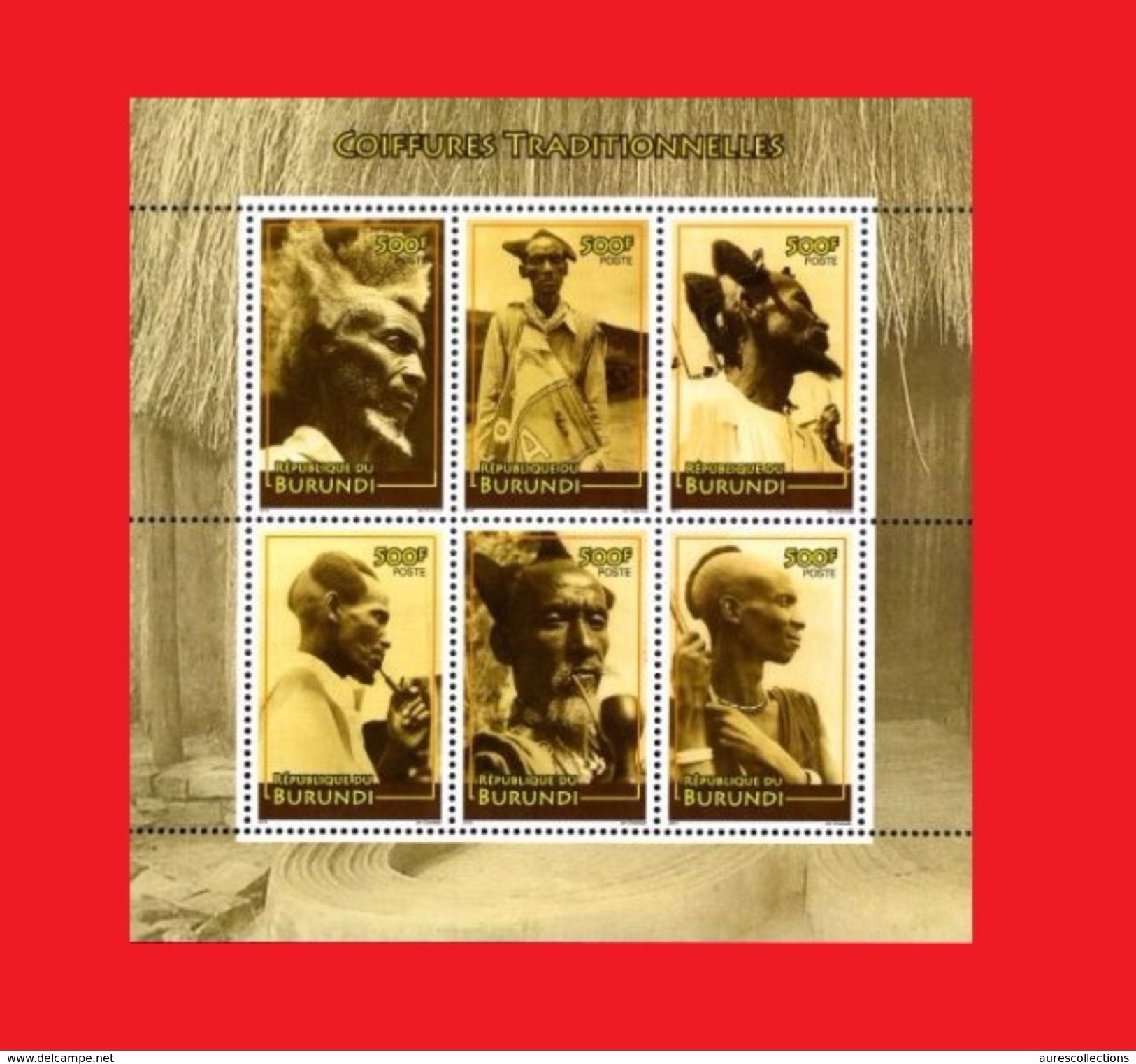 BURUNDI 2010 - COIFFURES TRADITIONNELLES COUPES DU BURUNDI - HAIRDRESSING HAIRSTYLE HAIR - RARE - S/S - MNH ** - Unused Stamps