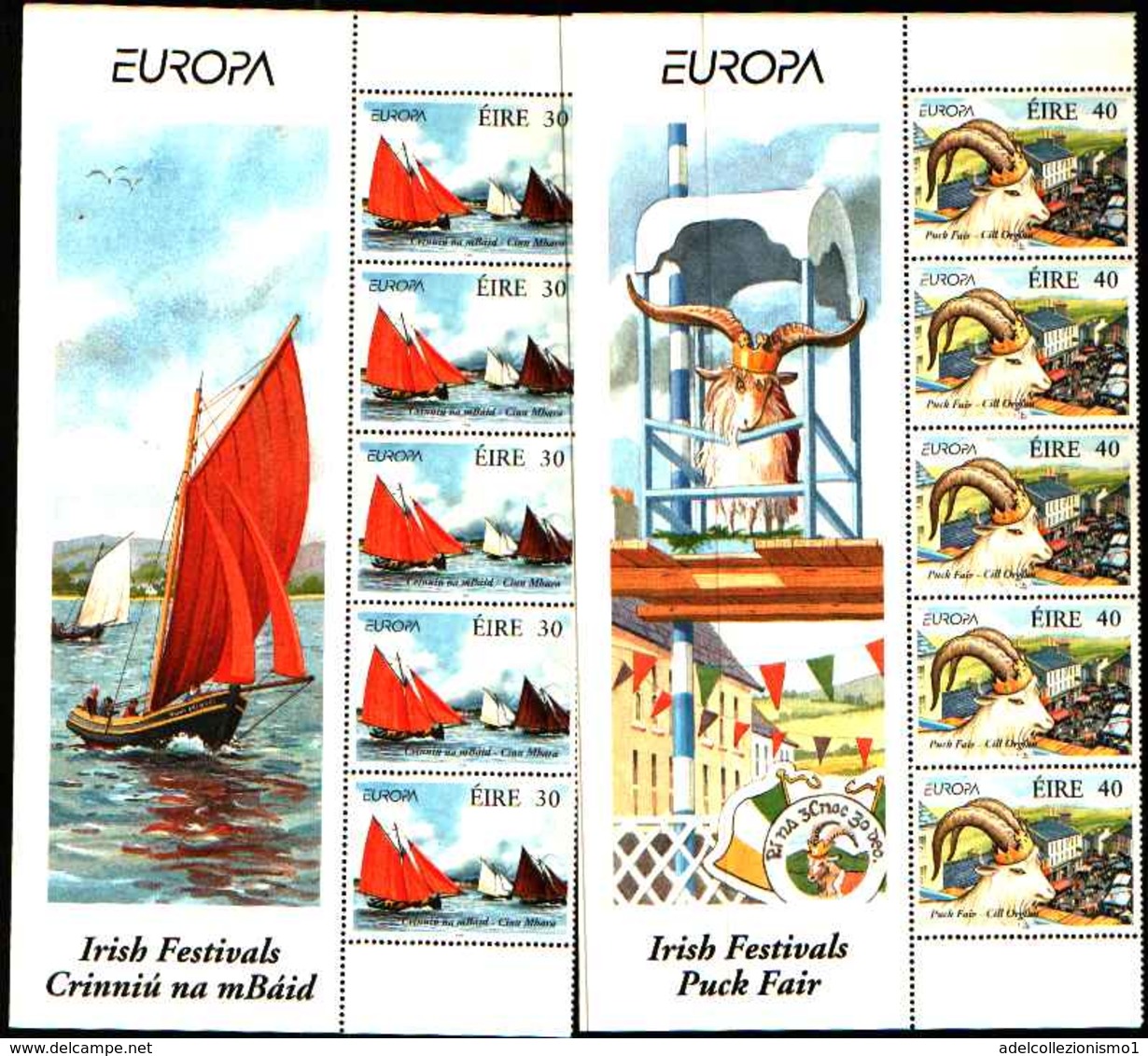 72650)  IRLANDA 1998 Europa 2v- MNH**-blocco Di 5 - Ongebruikt