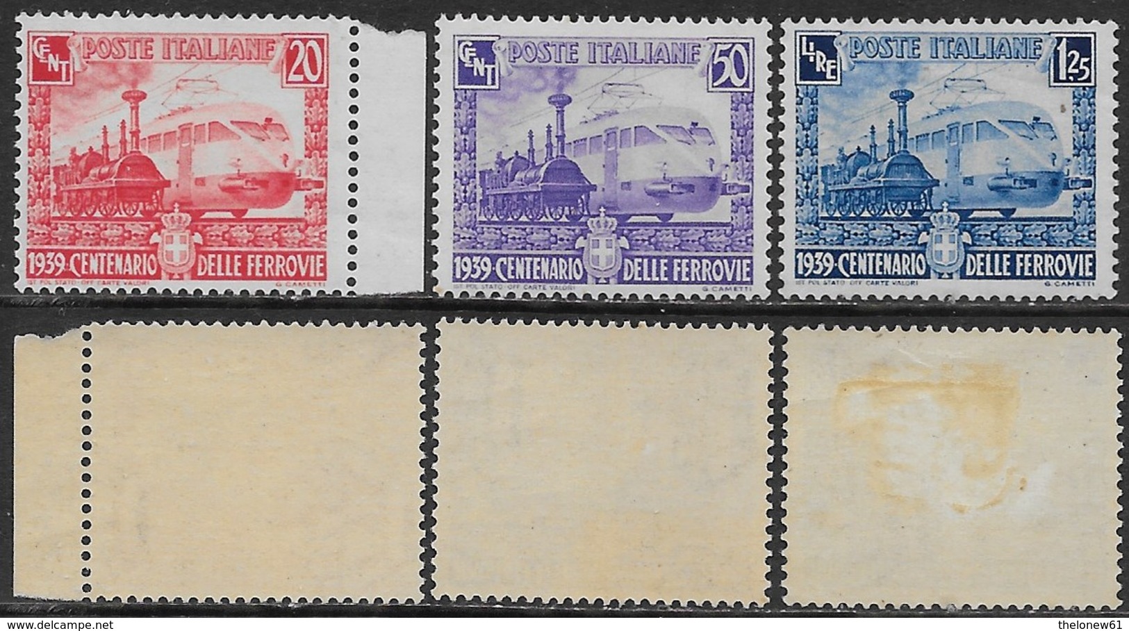 Italia Italy 1938 Regno Ferrovie Sa N.449-451 Completa Nuova MNH/MH **/* - Nuovi