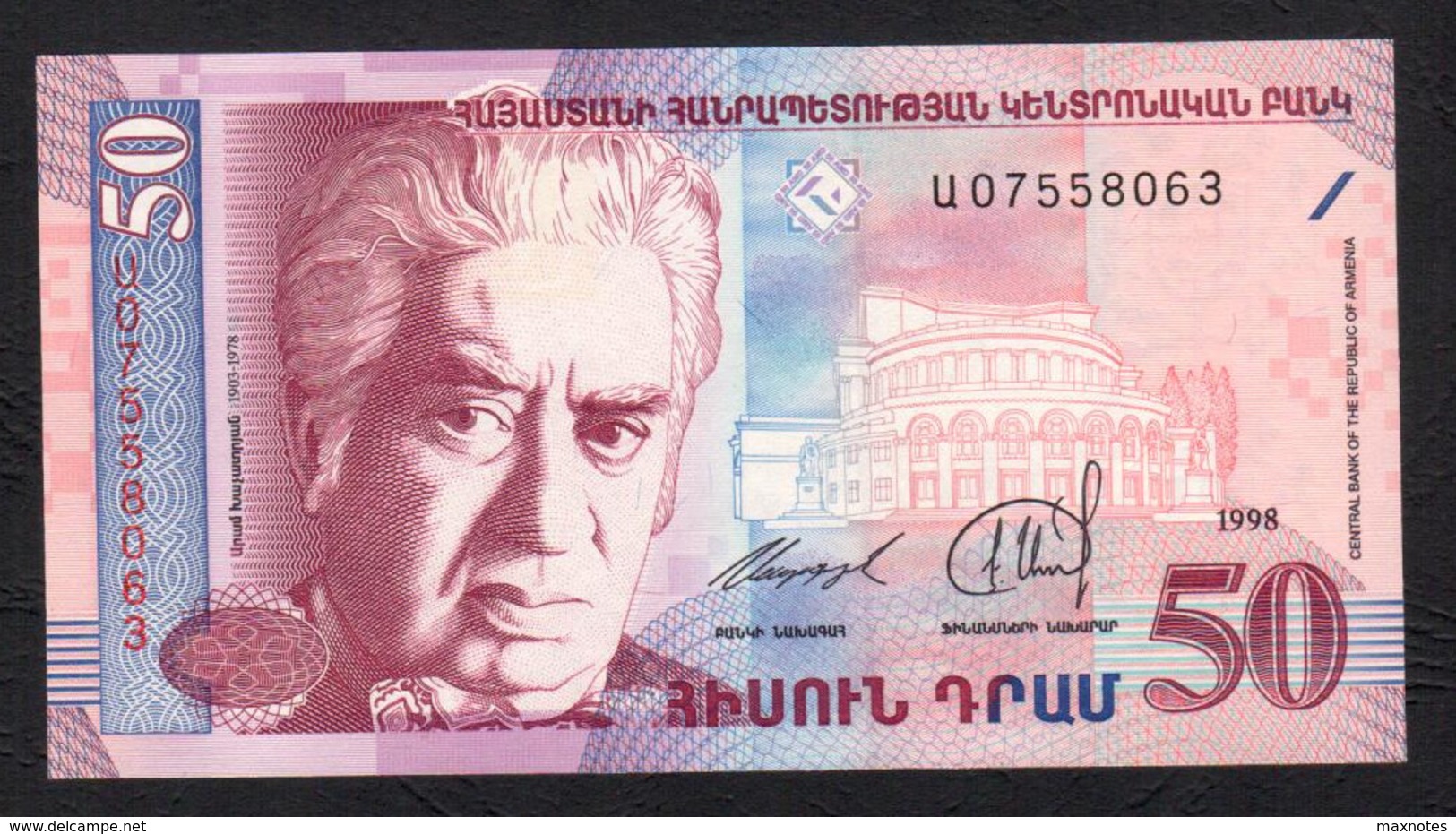 Armenia;  50 Dram - P41 - 1998 - UNC - Arménie