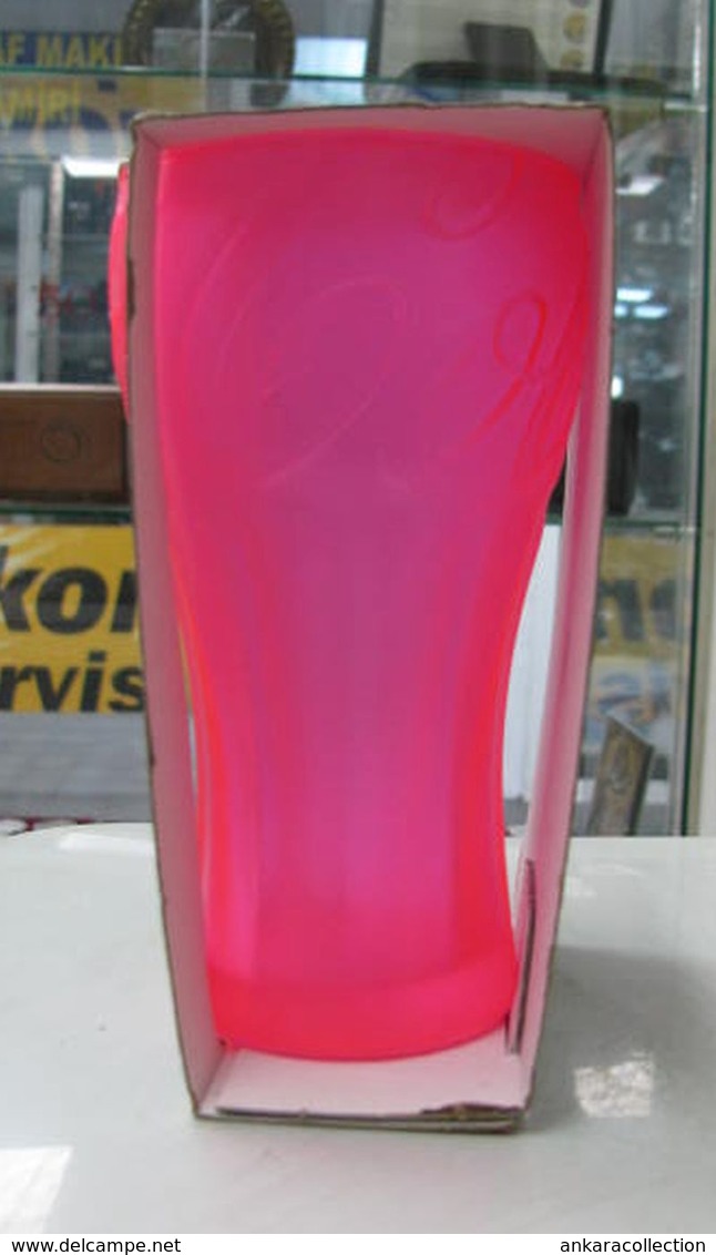 AC - COCA COLA NEON PINK COLORED GLASS  TUMBLER GLASS IN BOX FROM TURKEY - Tazas & Vasos