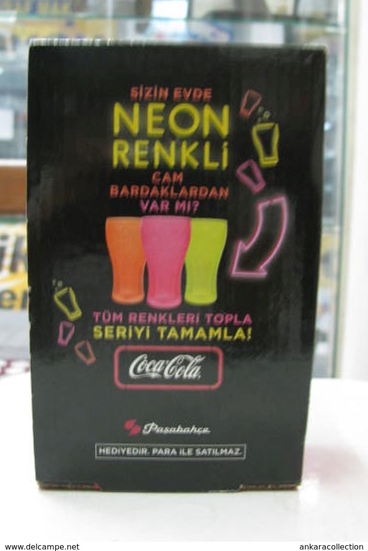 AC - COCA COLA NEON PINK COLORED GLASS  TUMBLER GLASS IN BOX FROM TURKEY - Becher, Tassen, Gläser