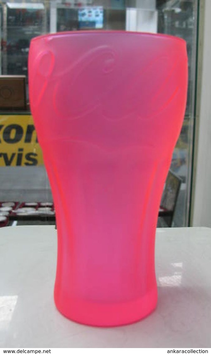 AC - COCA COLA NEON PINK COLORED GLASS  TUMBLER GLASS FROM TURKEY - Tazas & Vasos