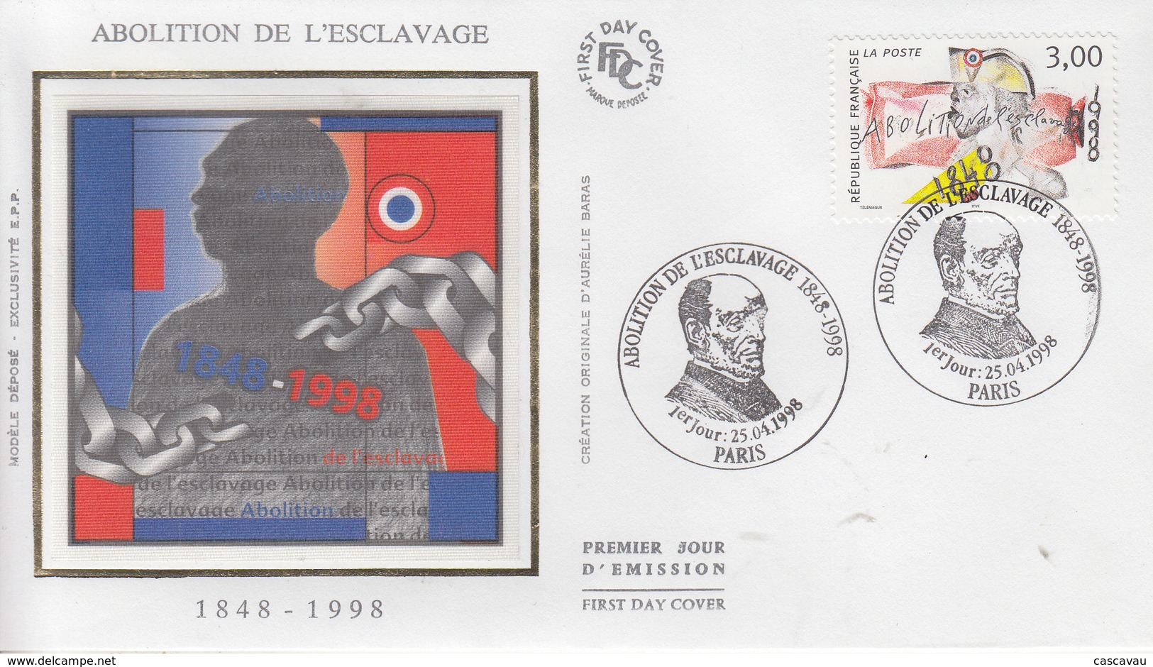 Enveloppe  FDC   1er Jour    FRANCE   Abolition  De  L' Esclavage    1998 - 1990-1999