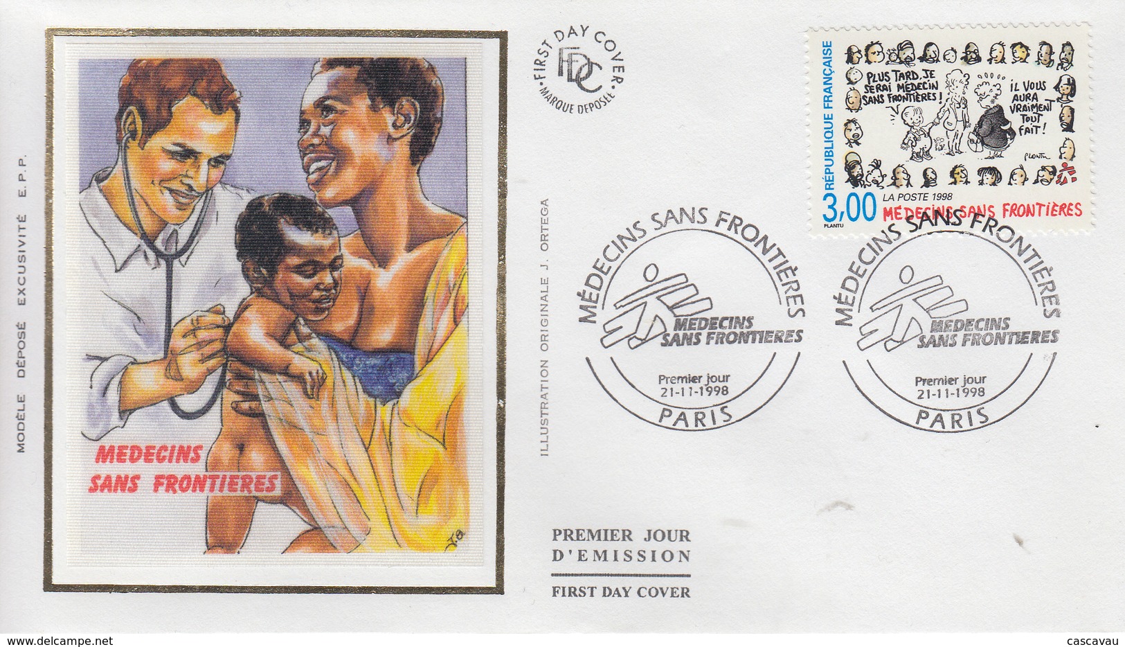 Enveloppe  FDC   1er Jour    FRANCE     MEDECINS  SANS   FRONTIERES    1998 - 1990-1999