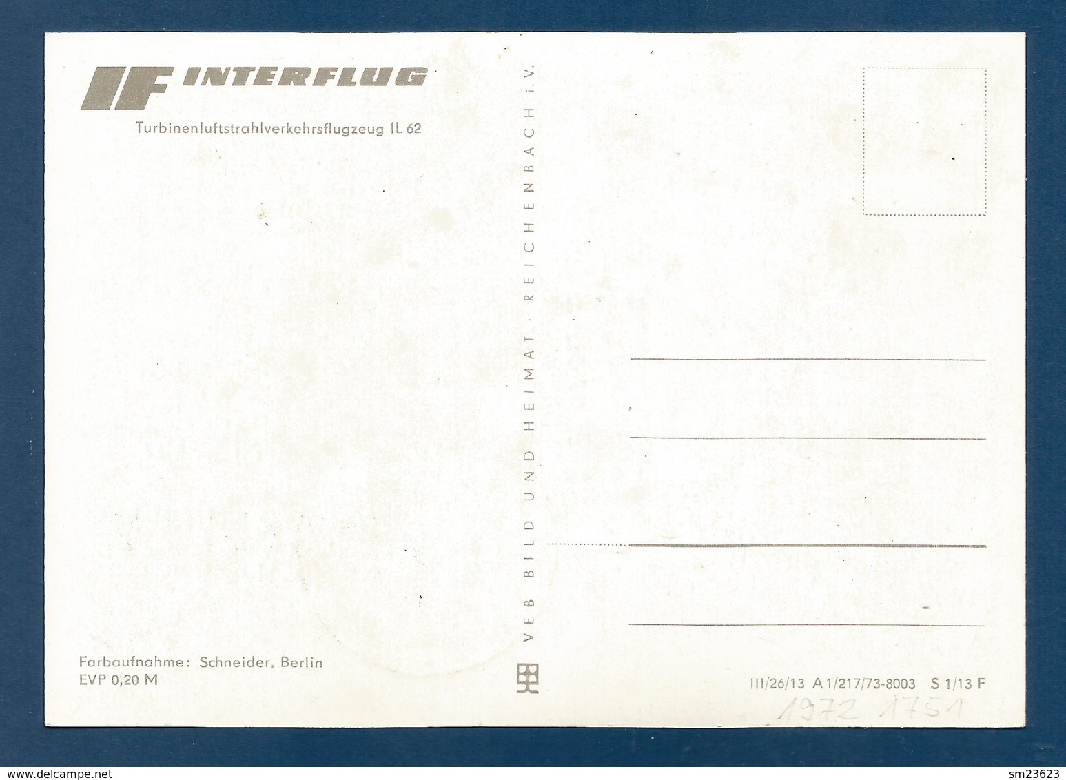 DDR  1972  Mi.Nr.1751 , Flugzeuge - Maximum Card - Luftpostdienst Der DDR 1.3.1975 - Maximumkarten (MC)