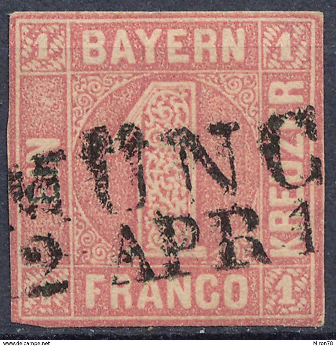 Stamp Bavaria 1850 1kr Used Lot15 - Autres & Non Classés