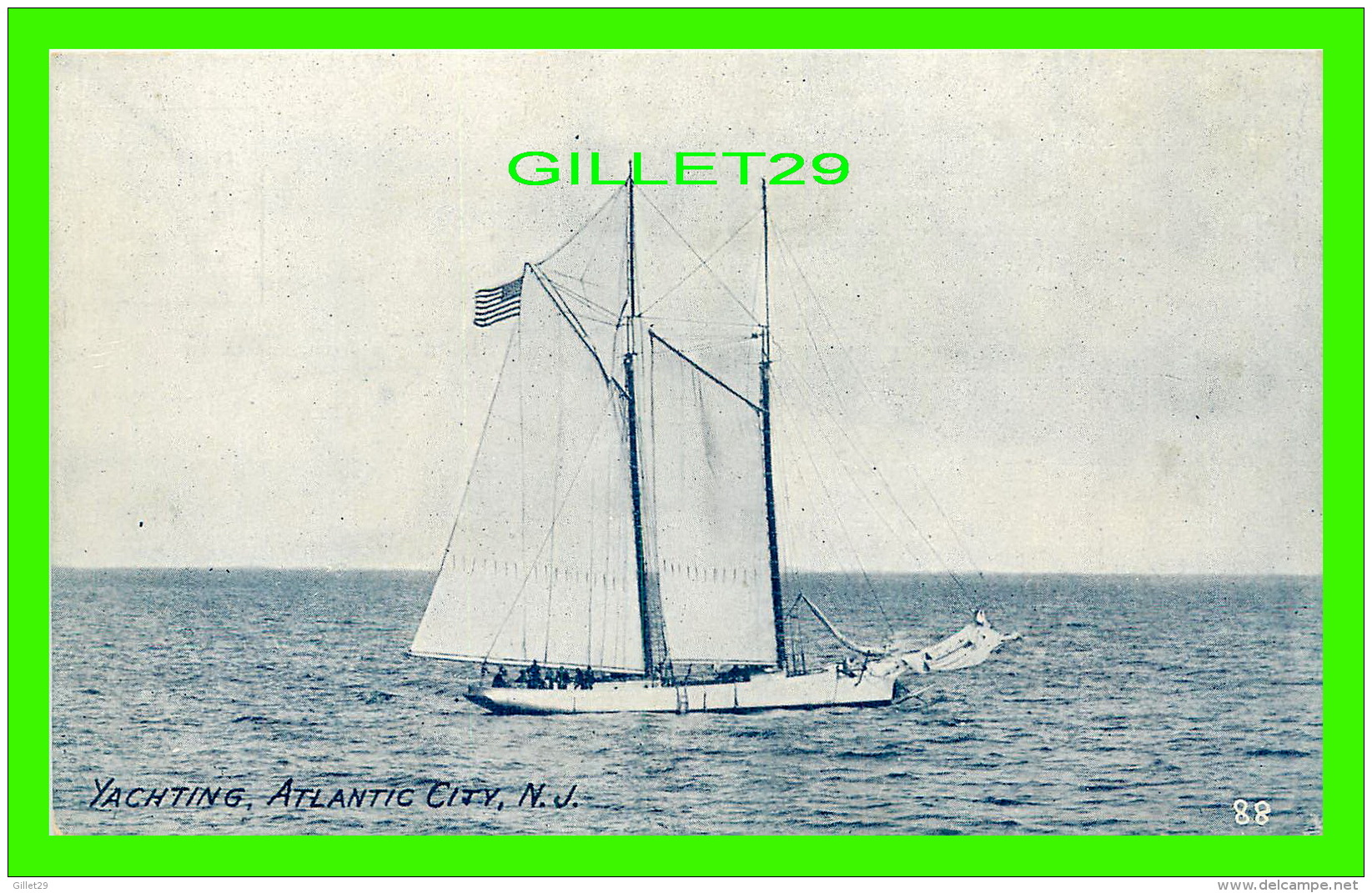 VOILIERS -  YACHTING, ATLANTIC CITY, NJ -  POST CARD DIST. CO - 3/4 BACK - - Voiliers