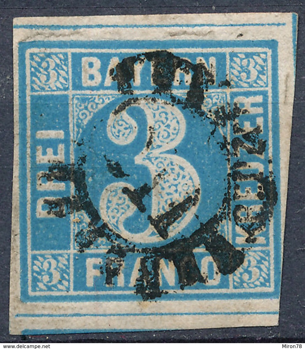 Stamp Bavaria 1849 3kr Used Lot44 - Afgestempeld