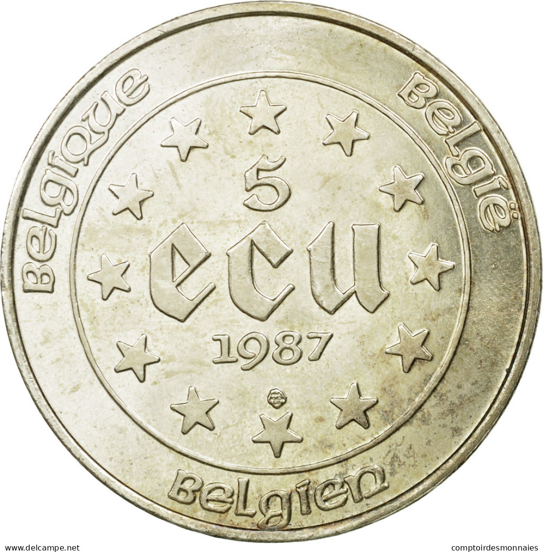 Monnaie, Belgique, 5 Ecu, 1987, SPL, Argent, KM:166 - Ecus