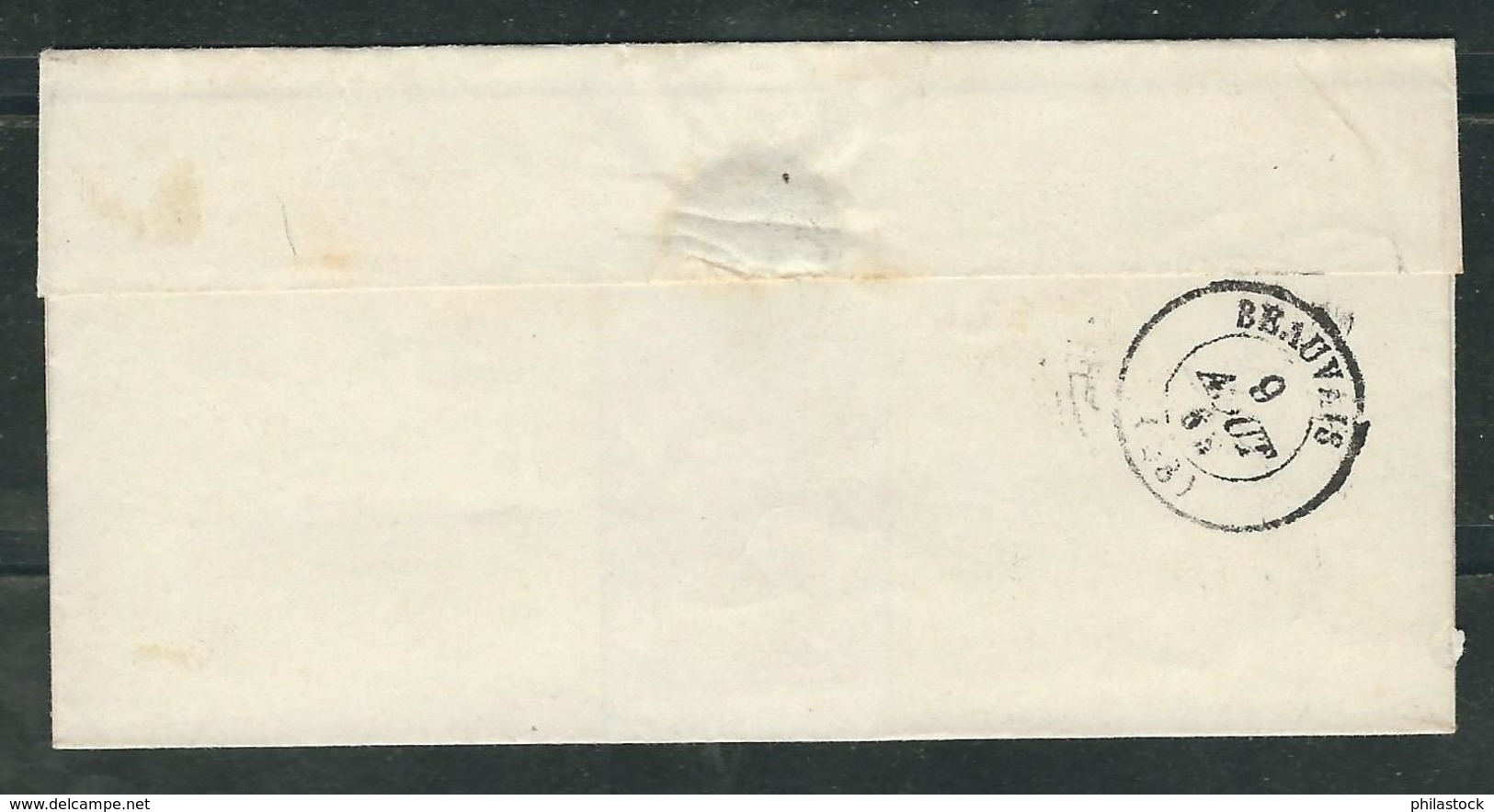 FRANCE 1863 N° 22 S/Lettre Obl. GC 3374 Senlis - 1862 Napoleone III