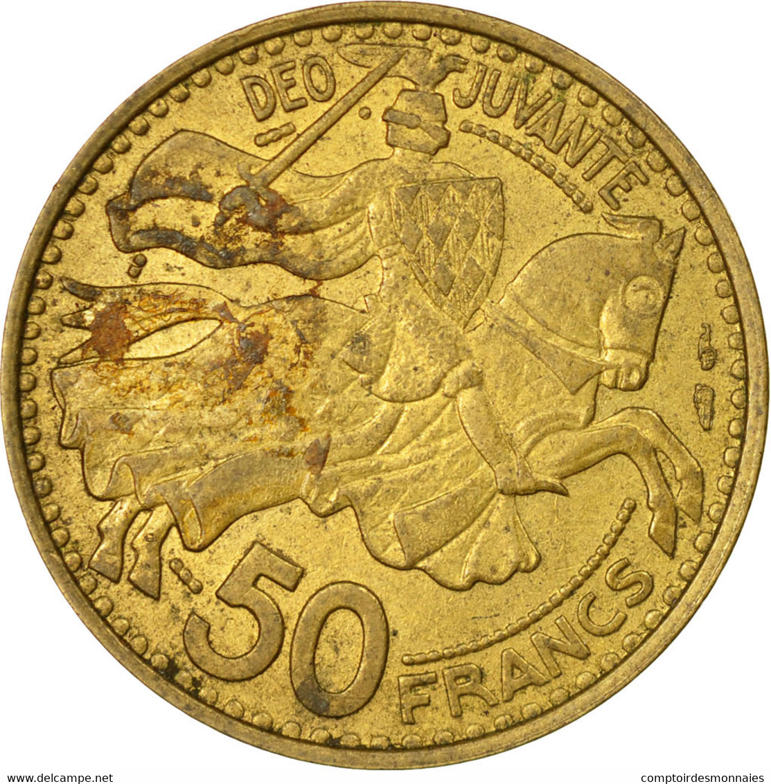 Monnaie, Monaco, Rainier III, 50 Francs, Cinquante, 1950, TB+, Aluminum-Bronze - 1960-2001 Franchi Nuovi