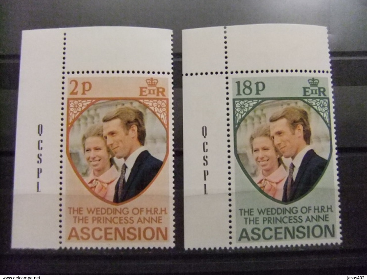 ASCENSION 1973 Boda Princesa ANNE Y MARK PHILLIPS Yvert 178 / 179 ** MNH - Ascension