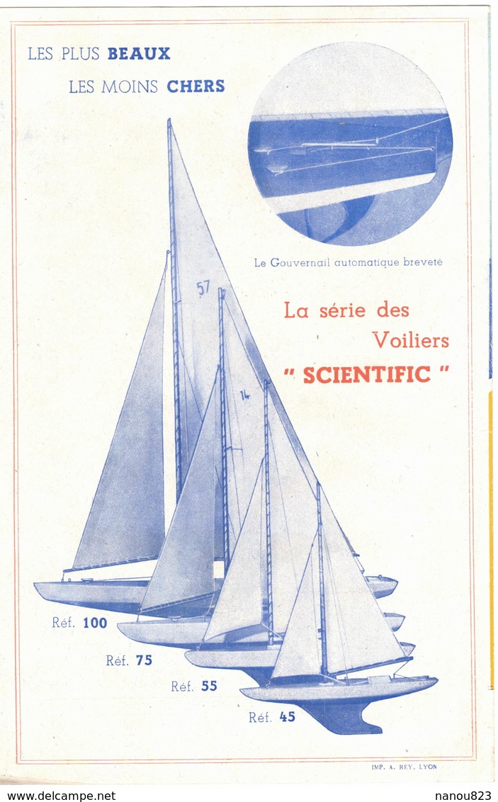 Dépliant Publicitaire Illustré J. BOUCHERAT : ANNECY Les Jouets SCIENTIFIC " Catalogue Des Bateaux à Voiles BABY MARCONI - Advertising