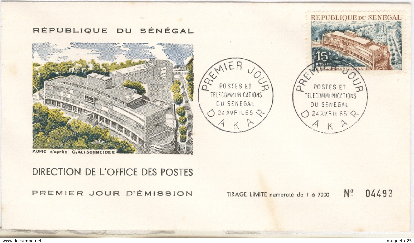 Enveloppe Premier Jour  Postes Et Télécommunications  24 Avril 1965  DAKAR- République Du  Sénégal - Post