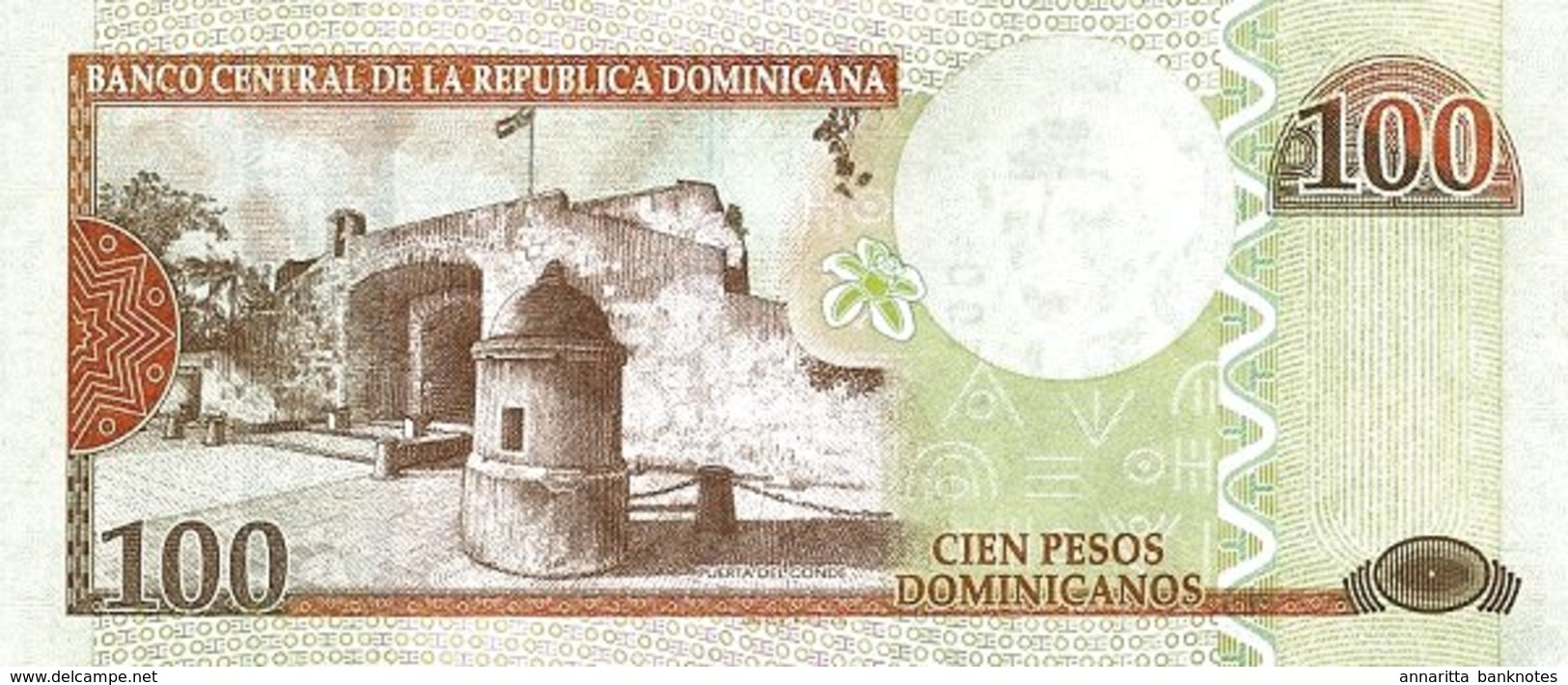 DOMINICAN REPUBLIC 100 PESOS DOMINICANOS 2012 P-184b UNC  [DO713a] - Dominicana