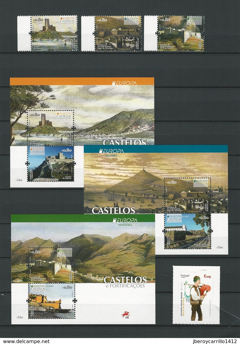 EUROPE 2017 -TEMA "CASTILLOS - CHATEAUX - CASTLES - SCHLÖSSER".- COLLECTION TRES COMPLETE de TIMBRES et FEUILLES BLOC