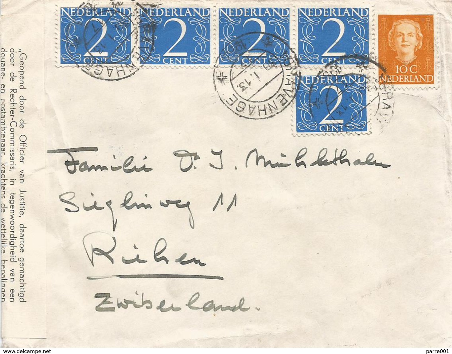 Nederland Netherlands 1953 The Hague Deviezen Controle Currency Control Censor Cover - Brieven En Documenten