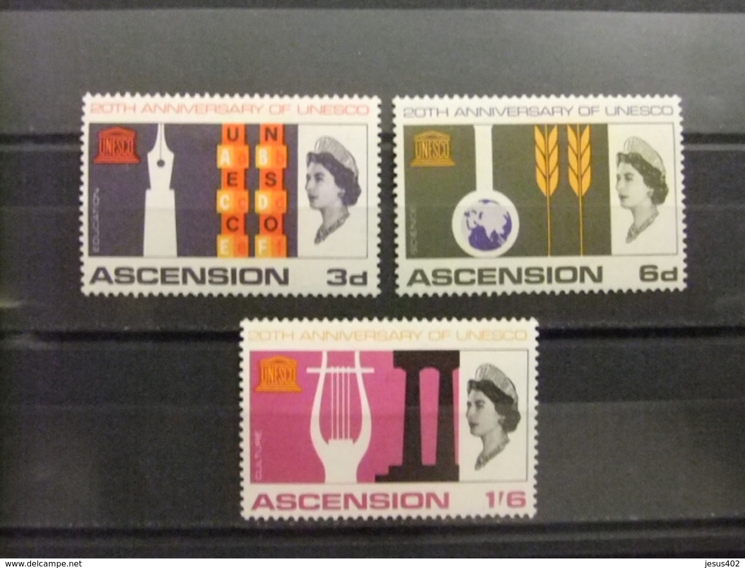 ASCENSION 1967 VEINTE ANVERSARIO UNESCO Yvert 113 / 115 * MH - Ascension