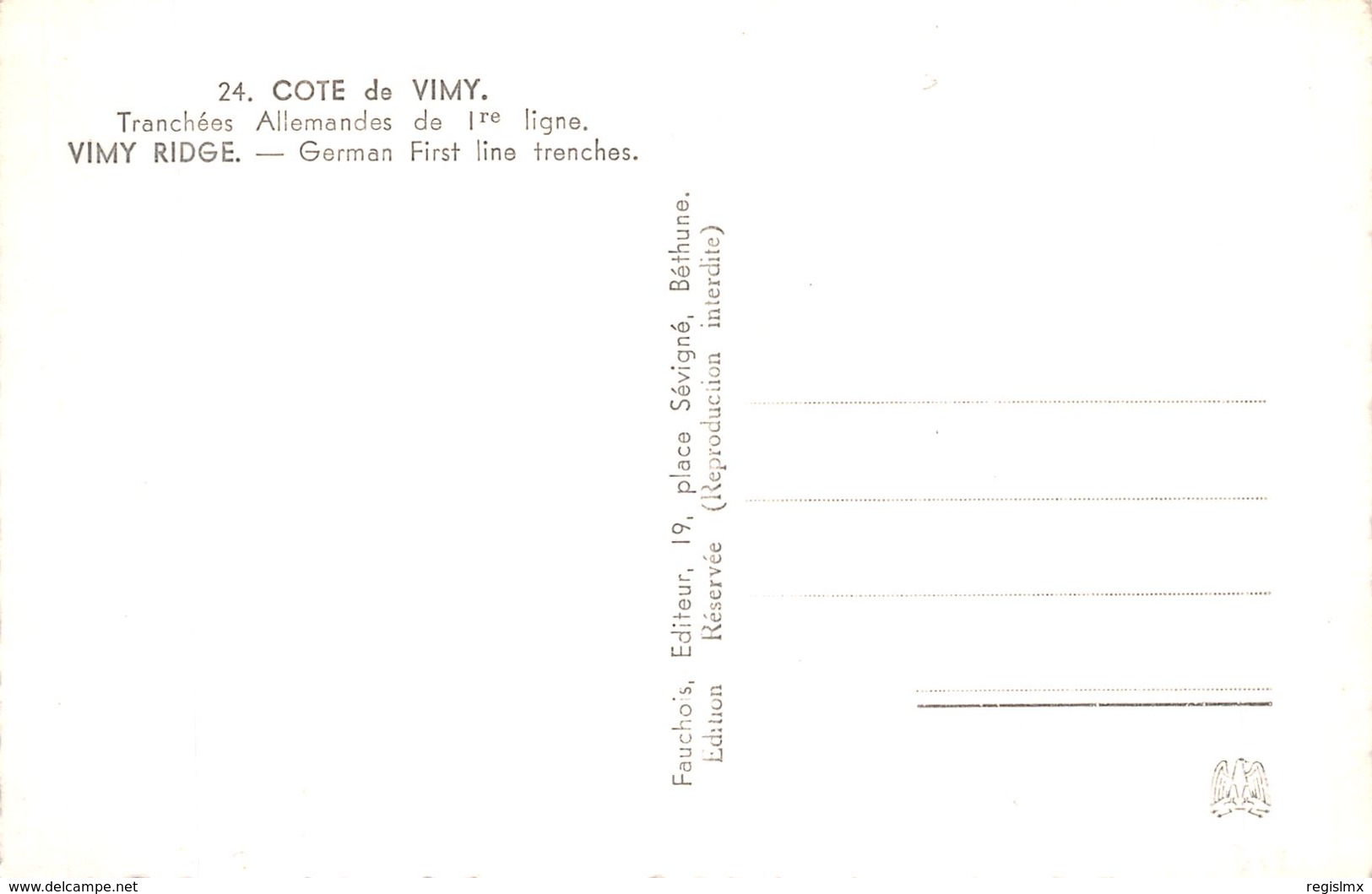 62-COTE DE VIMY-N°R2133-A/0125 - Autres & Non Classés