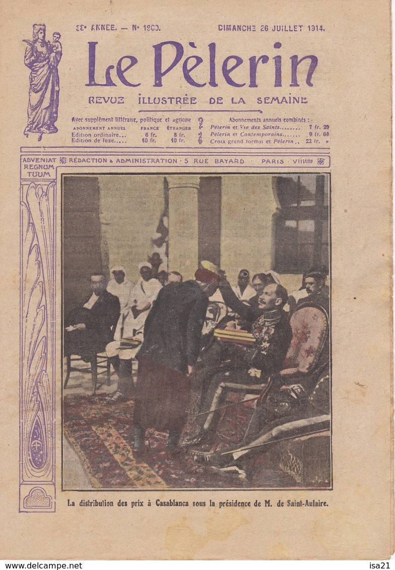 LE PELERIN 1914 26 Juillet  Casablanca Maroc, Revue De Longchamp, En Russie ... - 1900 - 1949