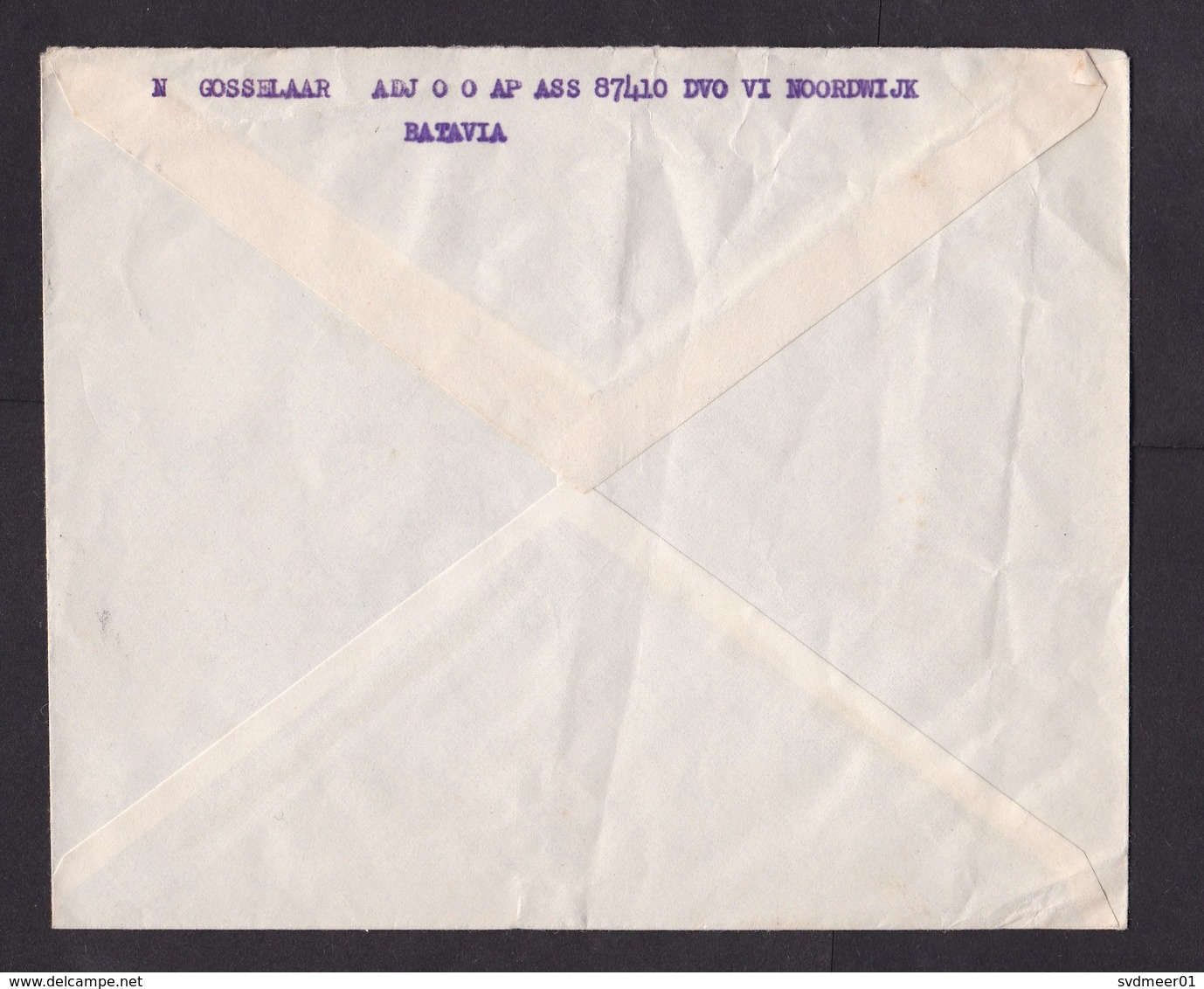 Dutch Indies: Field Post Cover To Netherlands, 1946, On Active Service, Military, Post-World War II (creases) - Nederlands-Indië