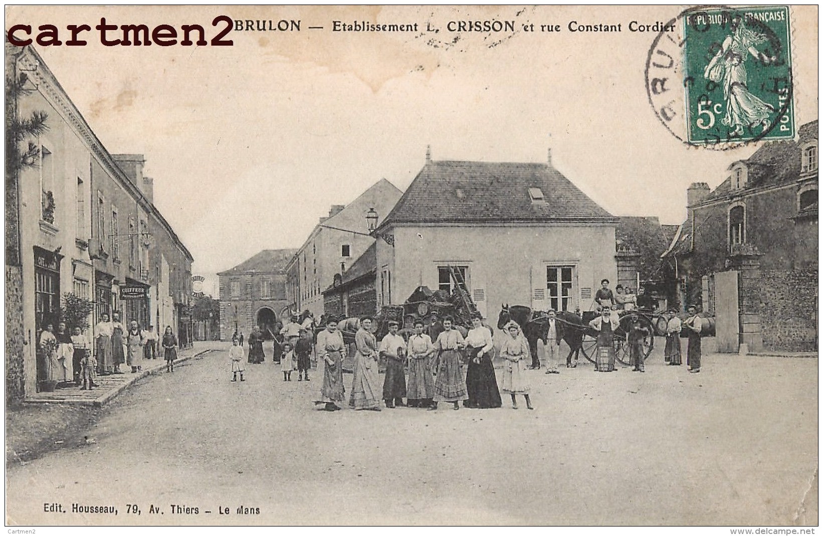 BRULON ETABLISSEMENT L. CRISSON ET RUE CONSTANT CORDIER 72 SARTHE - Brulon