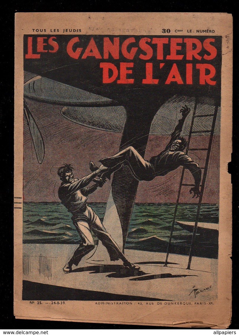 Les Gangsters De L'air N°25 Le Terrible Voyage D'Anatole Zèbre De 1939 - Illustrations Pellos - 1900 - 1949