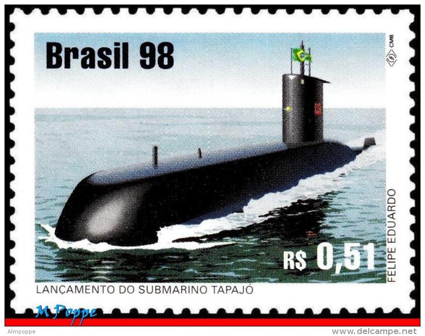 Ref. BR-2679 BRAZIL 1998 SHIPS, BOATS, TAPAJO SUBMARINE,, MI# 2877, MNH 1V Sc# 2679 - Neufs