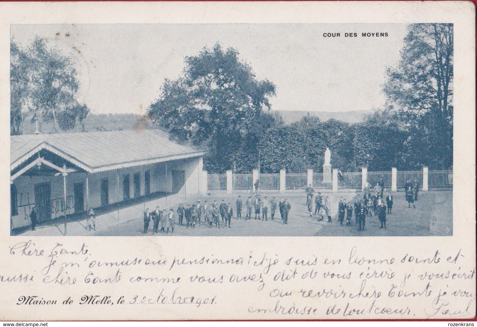 Melle Bij Gent Zeer Oude Postkaart 1901 Maison De Melle Cour Des Moyens - Melle