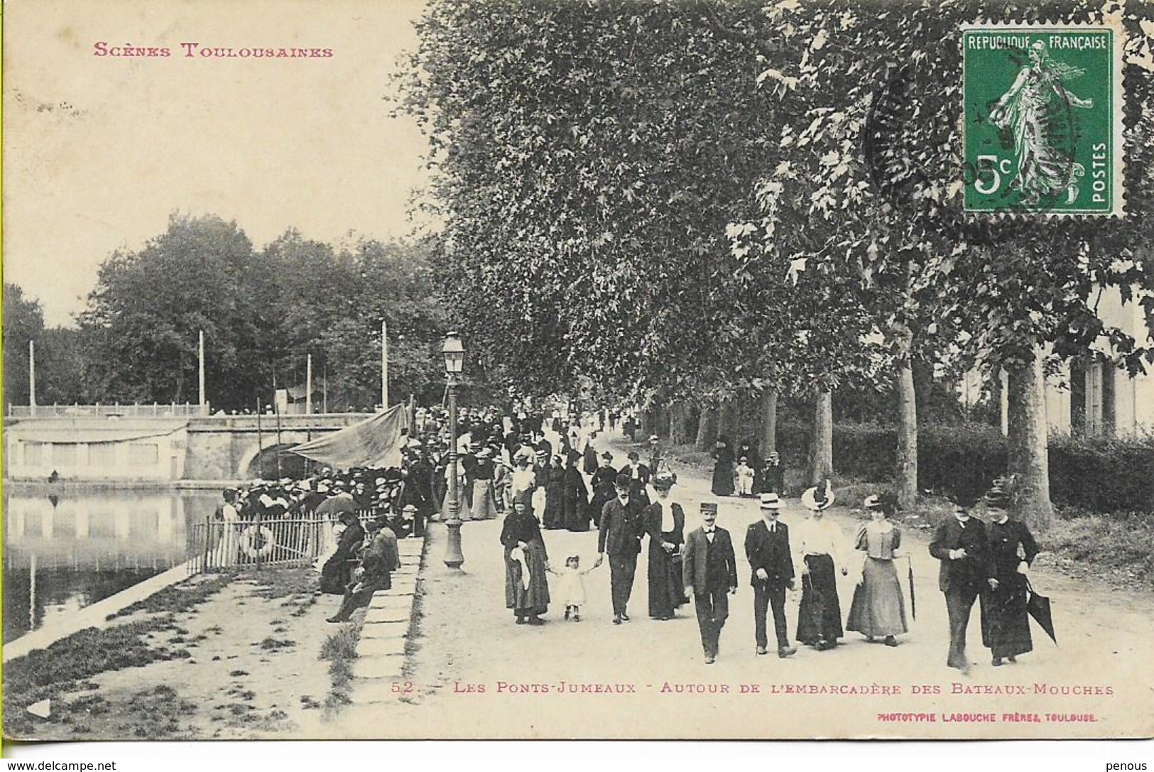 TOULOUSE   Scènes Toulousaines  Les Ponts-Jumeaux Autour De L'embarcadère Des Bateaux-Mouches - Toulouse