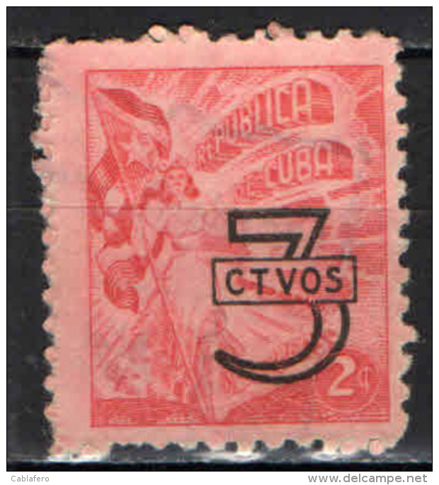 CUBA - 1953 - SIMBOLO DELLA LIBERTA' CON SOVRASTAMPA - OVERPRINTED - USATO - Usati