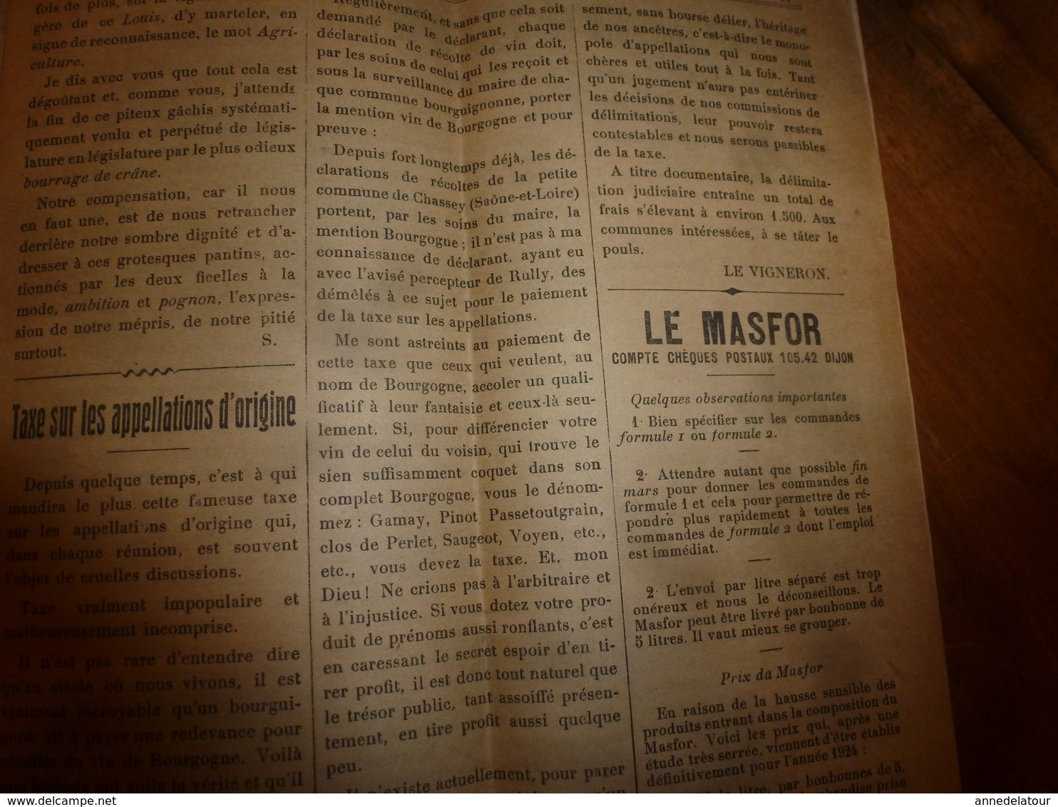 1924 LE BIEN DU TERRIEN -->contre les salopards;Attention bouilleurs de cru;Beaujolais marocain;Débarbouillez arbres;etc