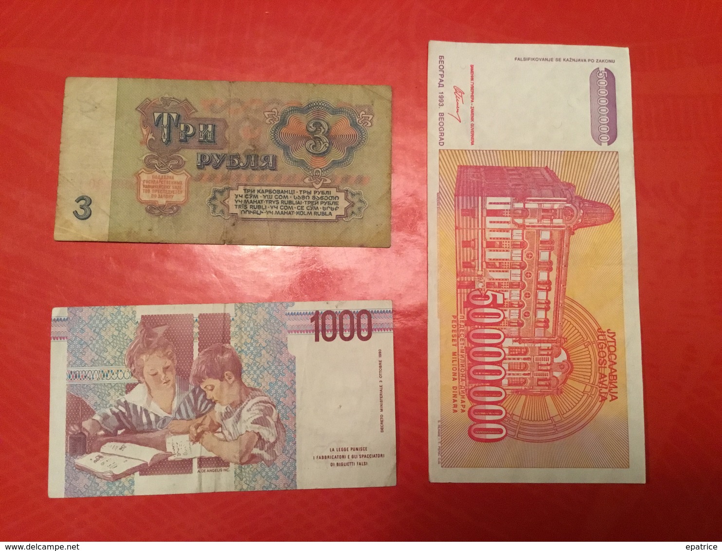 LOT DE 3 BILLETS VOIR LE SCAN - Kiloware - Banknoten