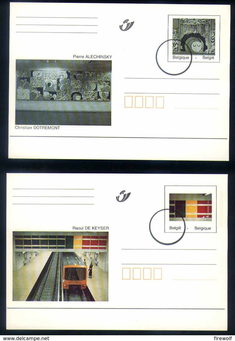 X03 - België - Postwaardestukken - 1998 - BK66/67 - Kunstwerken Brusselse Metro - Specimen - Illustrierte Postkarten (1971-2014) [BK]