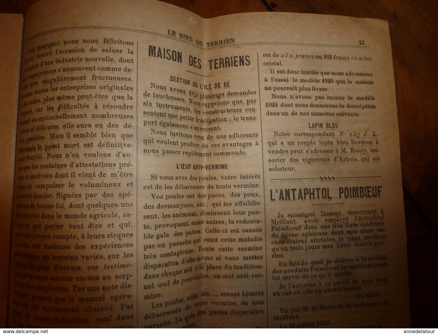 1924 LE BIEN DU TERRIEN -->Les greffes du poirier; Election Reine des Reines du canton de Nolay(J. Cretaine,J.Girard,etc