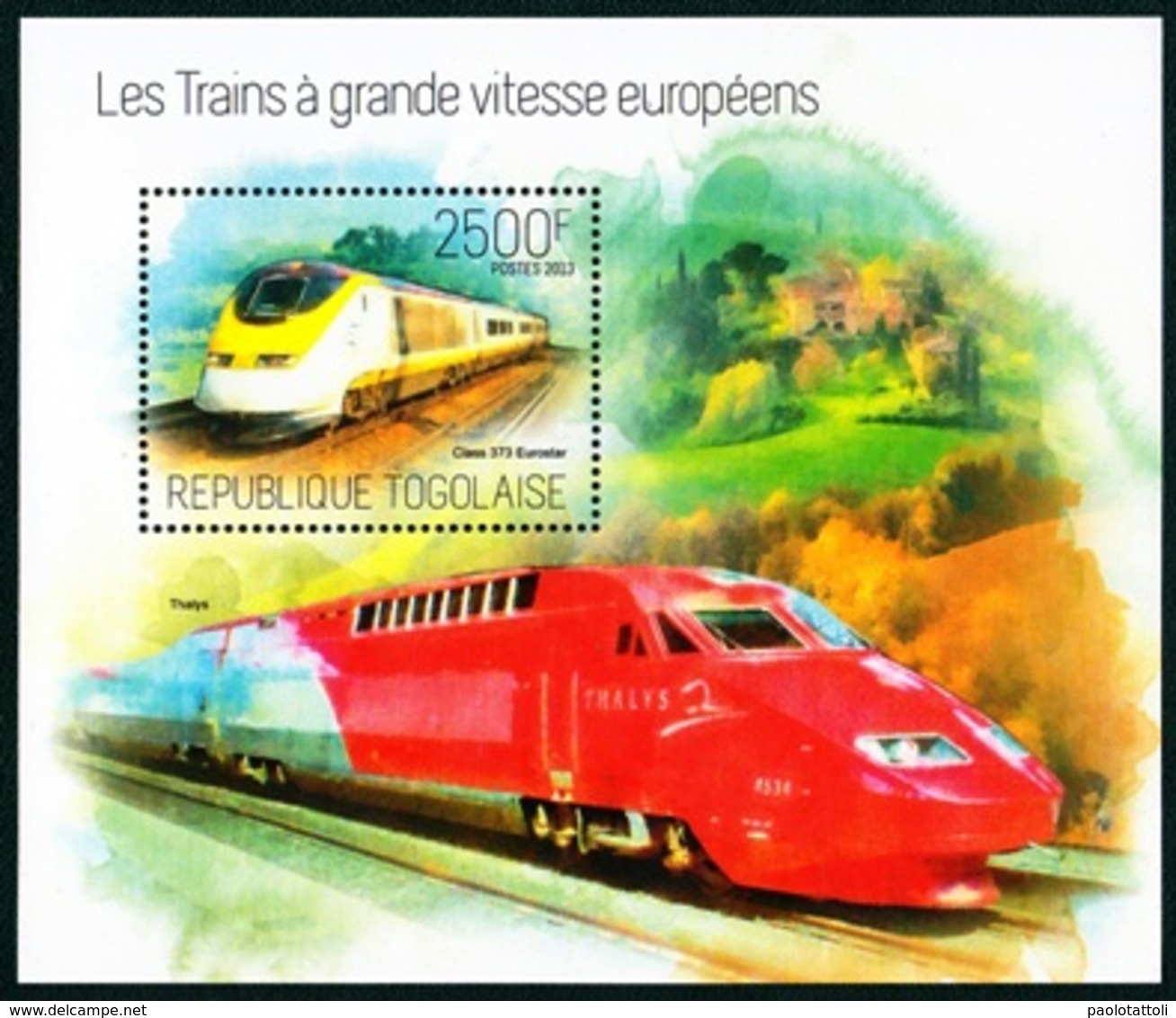 Togo, LES TRAINS, 2500F, 2013 MintNH - Treni