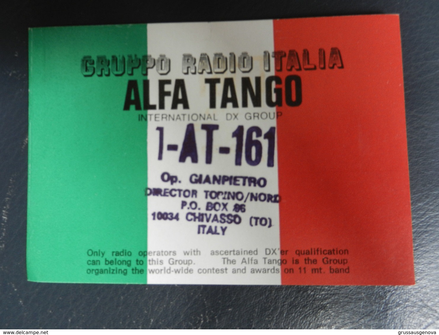 18230) ADESIVO GRUPPO RADIO ITALIA ALFA TANGO CHIVASSO 10 X 7 Cm - Adesivi