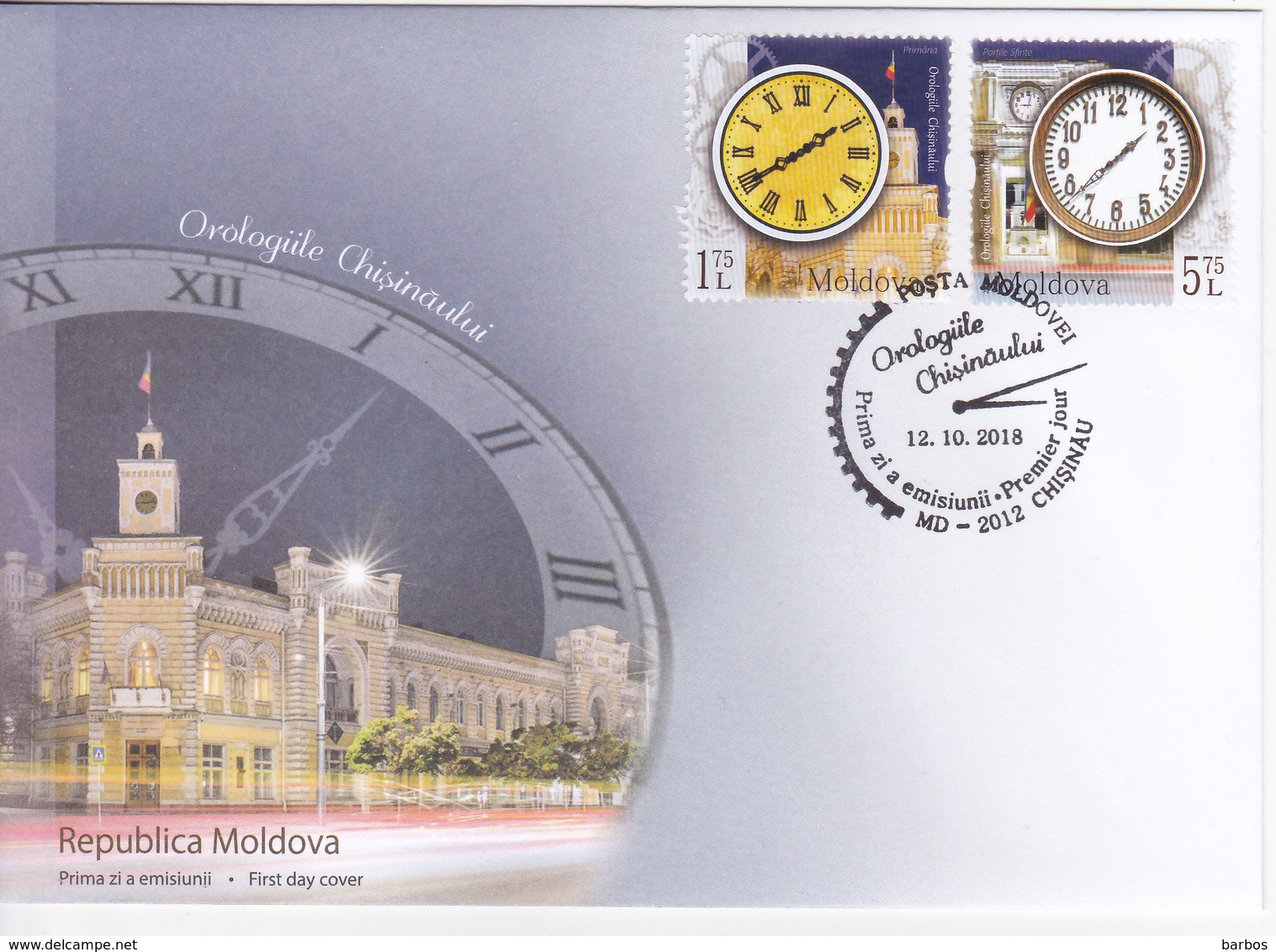 2018 , MOLDOVA  MOLDAVIE MOLDAWIEN , Horologes Of Chișinău ,  FDC - Moldavie