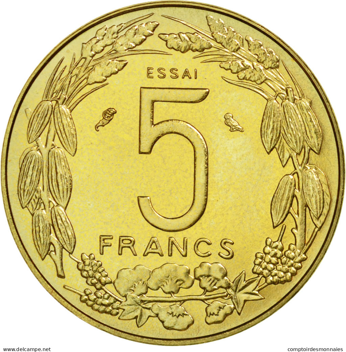 Monnaie, États De L'Afrique Centrale, 5 Francs, 1973, Paris, ESSAI, FDC - Kameroen