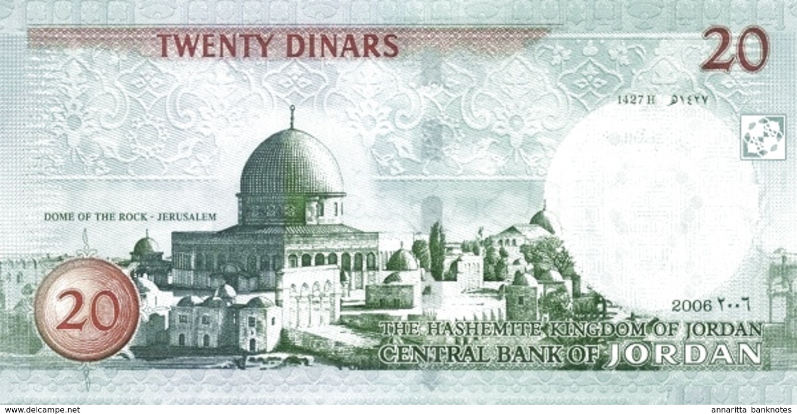 JORDAN 20 DINARS 2006 P-37b UNC  [JO233b] - Jordan