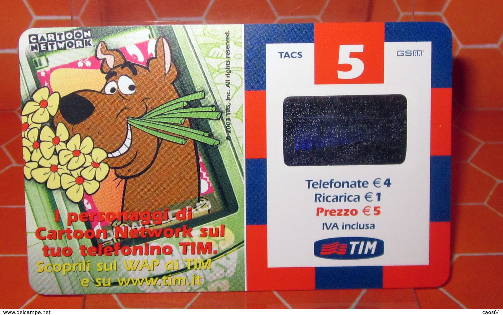 PERSONAGGI CARTOON SCOOBY DOO TIM € 5 TIM   SCHEDA  TELEFONICA PREPAGATA  USED - [2] Sim Cards, Prepaid & Refills