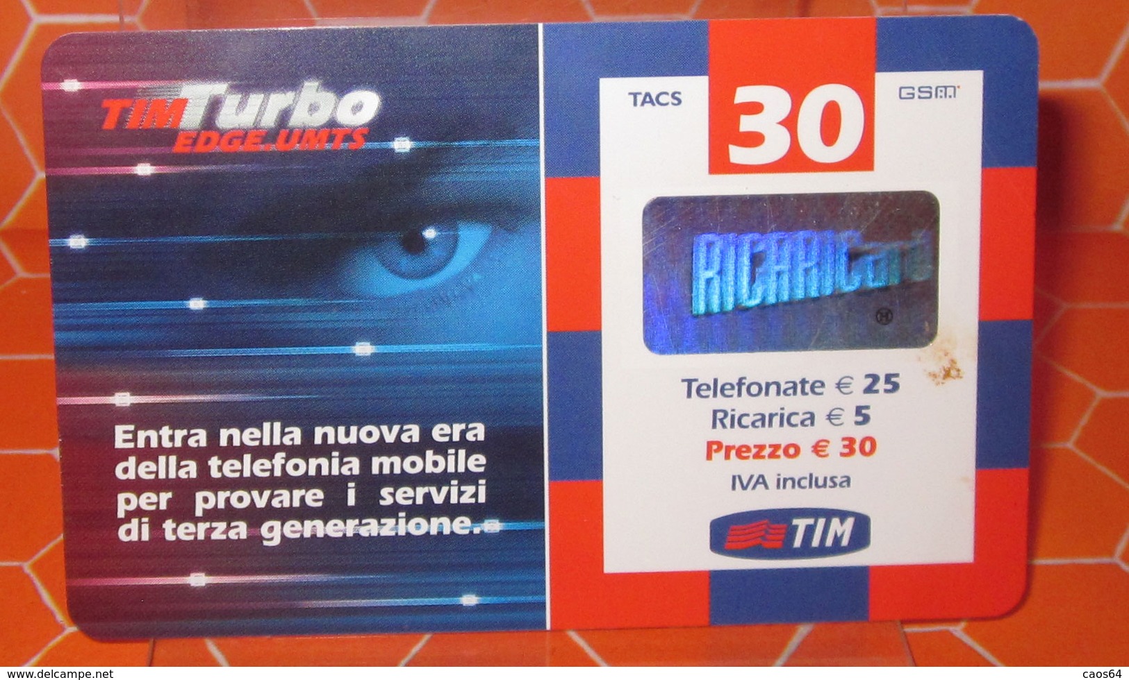 TURBO  TIM € 30 TIM   SCHEDA  TELEFONICA PREPAGATA  USED - [2] Sim Cards, Prepaid & Refills