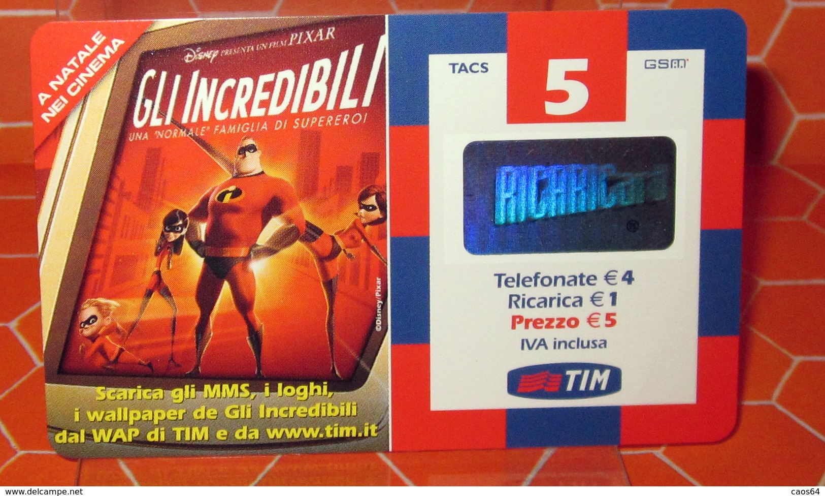 GLI INCREDIBILI TIM € 5 TIM   SCHEDA  TELEFONICA PREPAGATA  USED - [2] Sim Cards, Prepaid & Refills